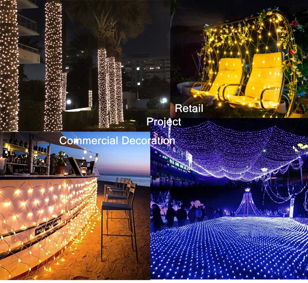 LED Net Light Mesh Light Christmas String Light for Outdoor Palm Tree Wedding Home Xmas Navidad Holiday Event Commercial Landscape Decoration