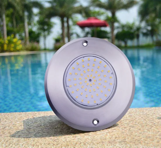 IP68 impermeable súper fino 7,5mm DC12V AC12V 316 acero inoxidable blanco 280mm 35W luz de piscina LED subacuática